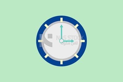 Wall clock, graphics, icons, vector illustrator.