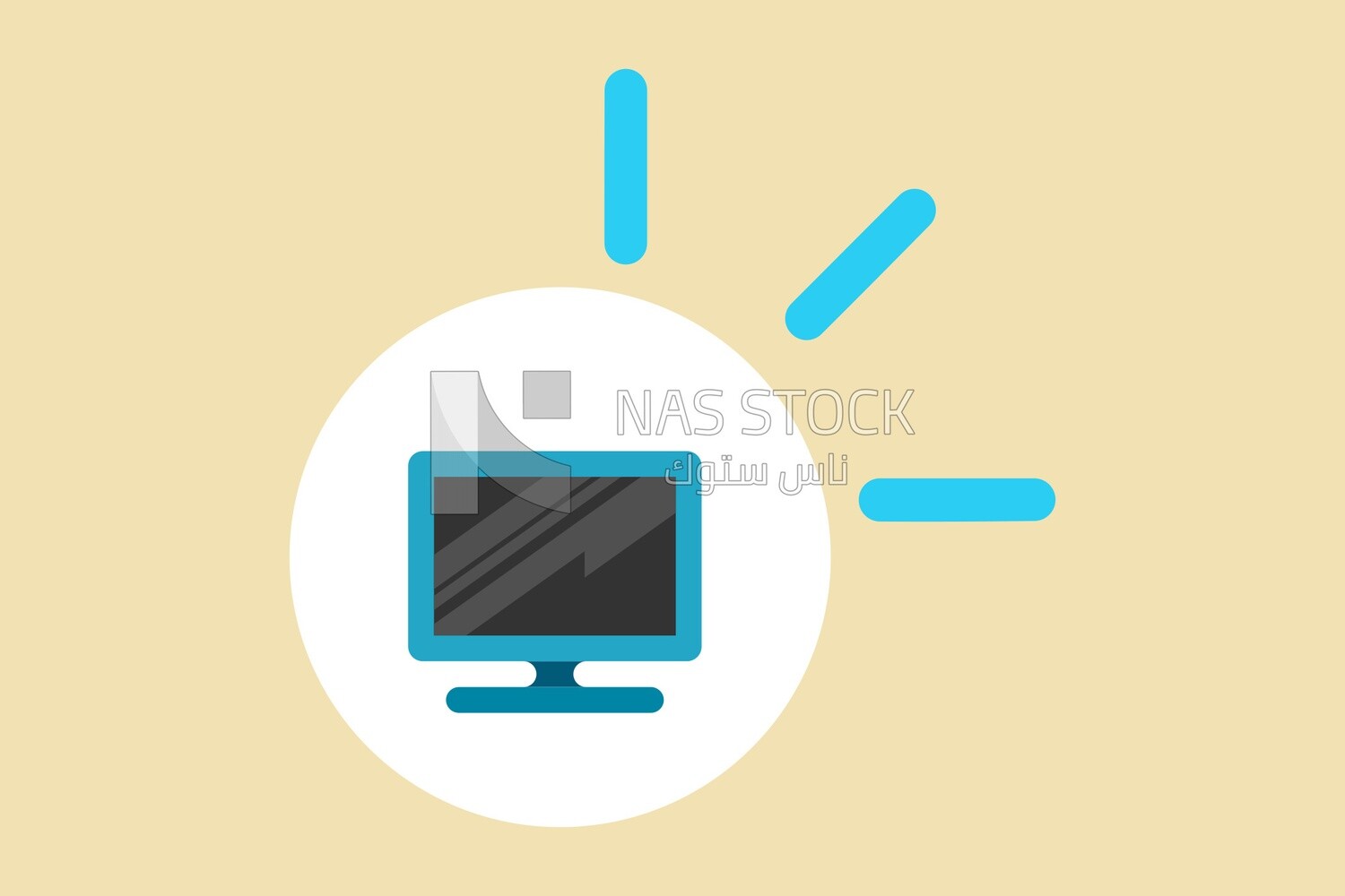Computer screen, graphics, icons, vector illustrator.