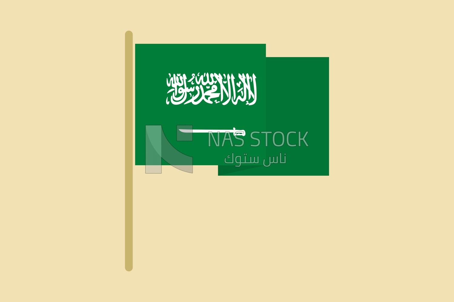 Flag of saudi arabia, graphics, icons, vector illustrator.