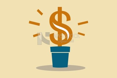 Coins in a flower shape, graphics, icons, vector illustrator.