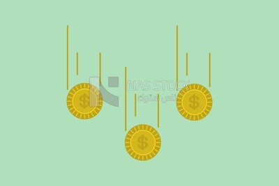 Golden coins, graphics, icons, vector illustrator.