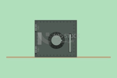 Money safe, graphics, icons, vector illustrator.