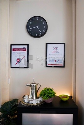 Wall inside an office with some decorations