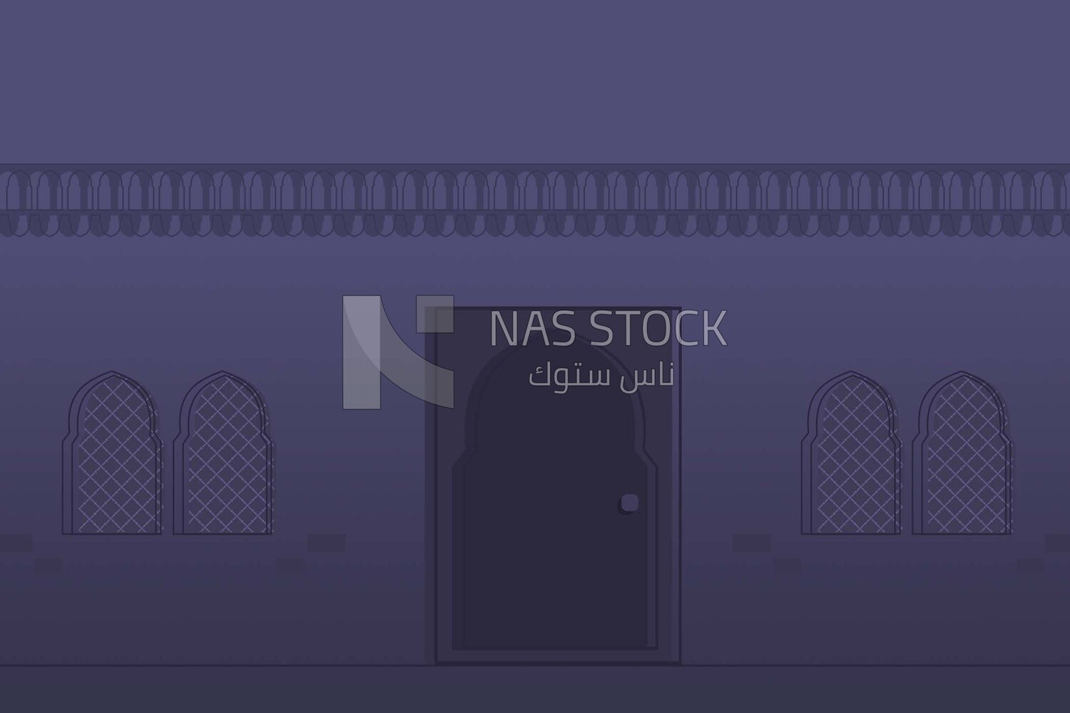 View of mosque window, wallpaper, vector illustrator