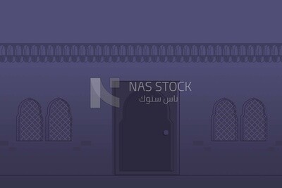 View of mosque window, wallpaper, vector illustrator