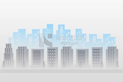 View of buildings, wallpaper, vector illustrator