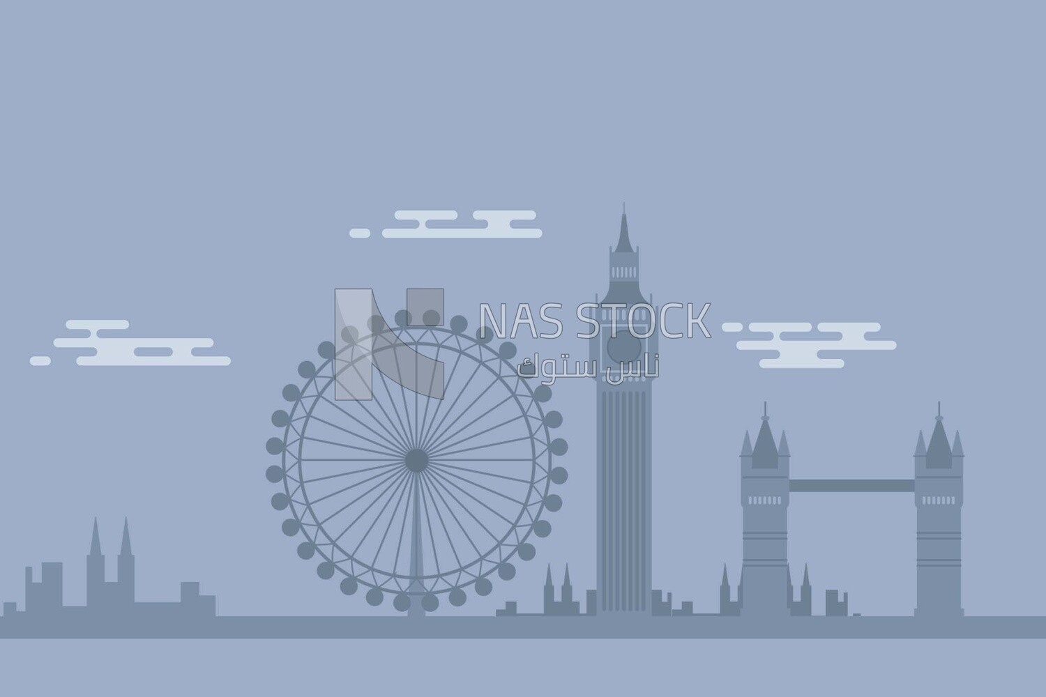 View of buildings in the city, wallpaper, vector illustrator