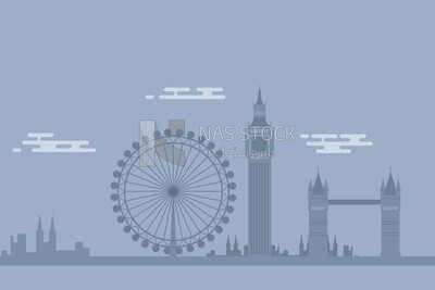 View of buildings in the city, wallpaper, vector illustrator
