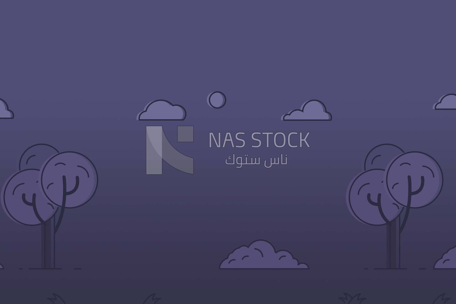 View of purple garden, wallpaper, vector illustrator
