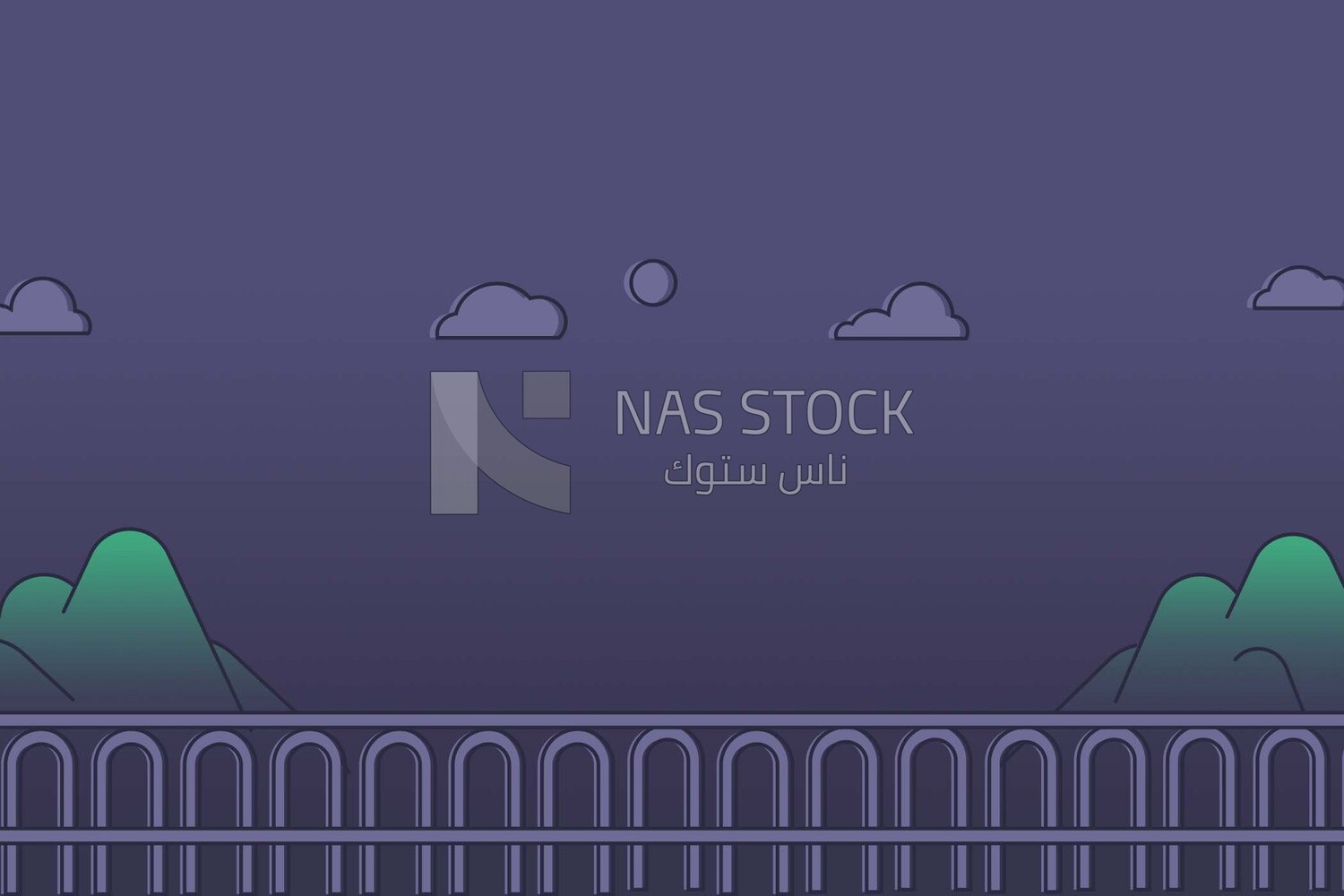 View of purple garden, wallpaper, vector illustrator