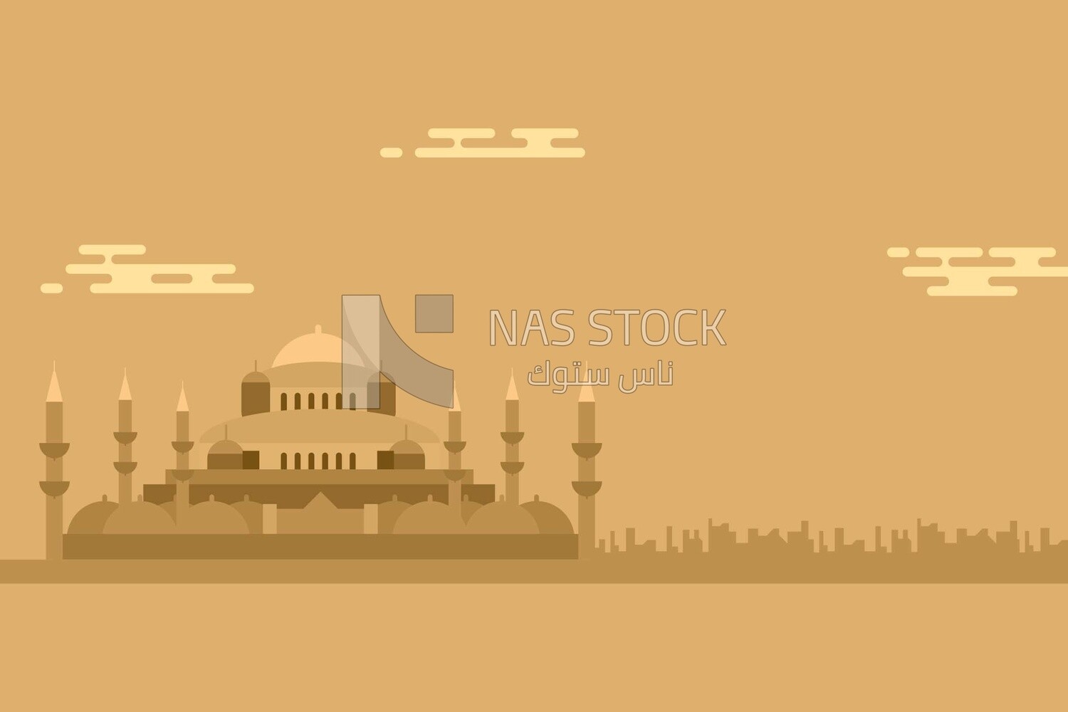 View of buildings in the city, wallpaper, vector illustrator
