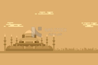 View of buildings in the city, wallpaper, vector illustrator