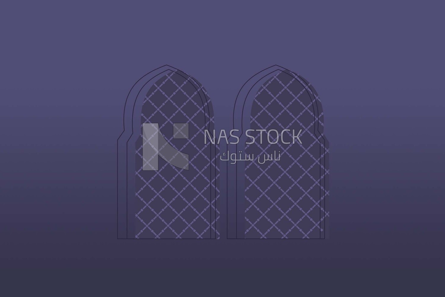 View of mosque window, wallpaper, vector illustrator