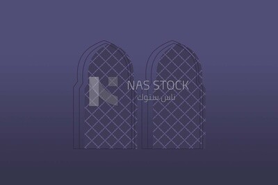 View of mosque window, wallpaper, vector illustrator