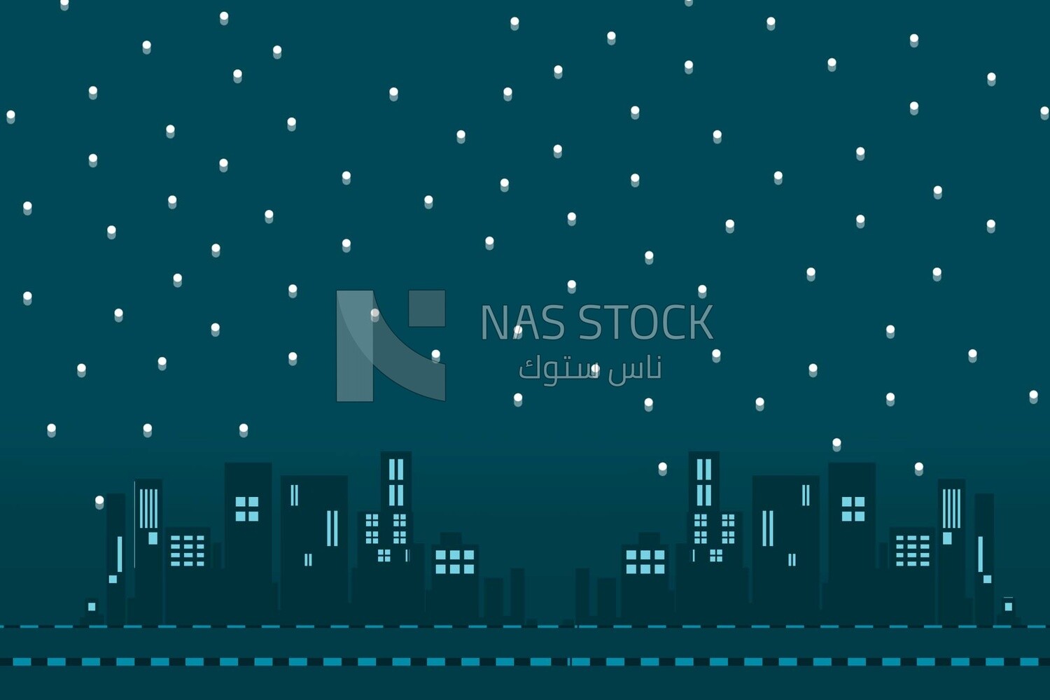 View of buildings, wallpaper, vector illustrator