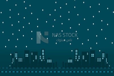 View of buildings, wallpaper, vector illustrator