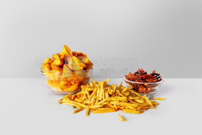 Assortment of seasoned chips