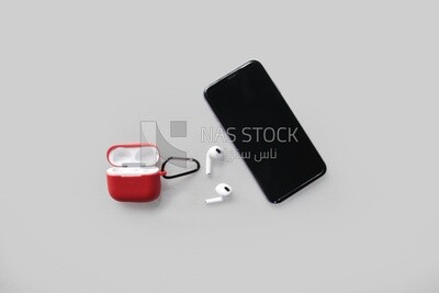 Flat lay composition of modern gadgets
