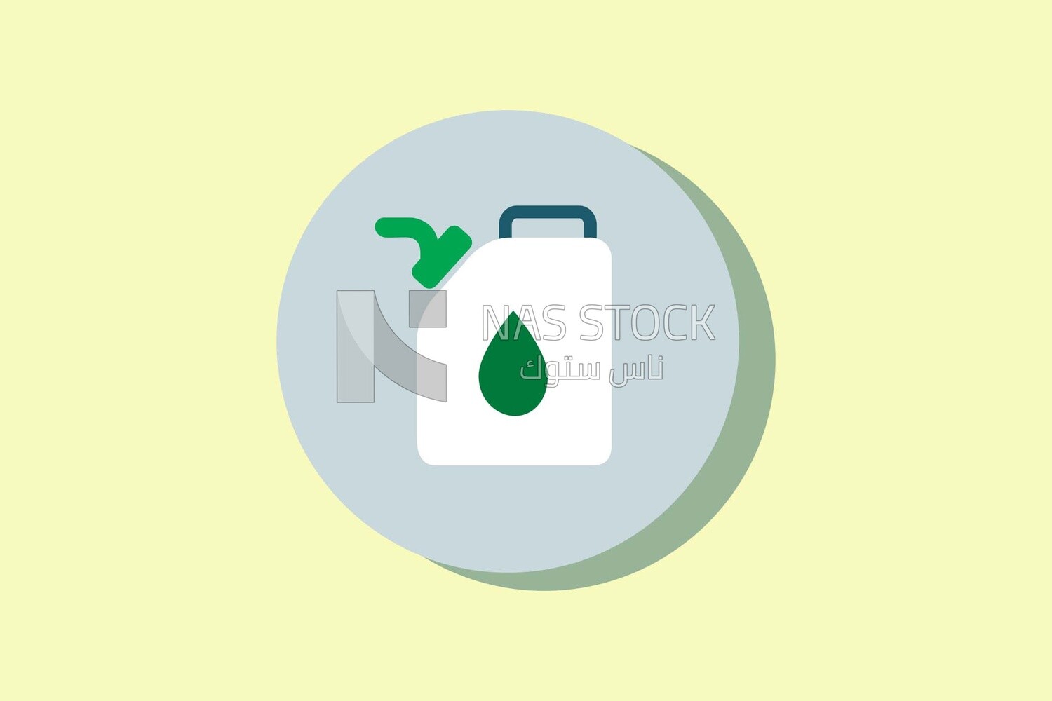 Oil bottle icon on a circle, icons and templates, vector illustrator
