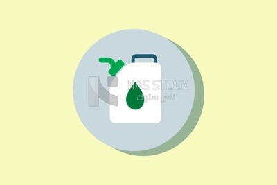 Oil bottle icon on a circle, icons and templates, vector illustrator