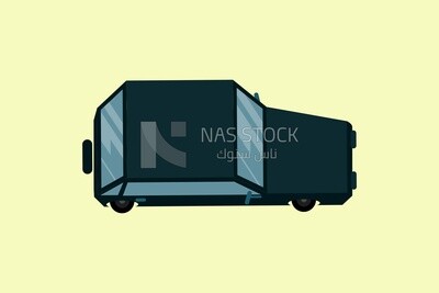 Top view of a black car, icons and templates, vector illustrator