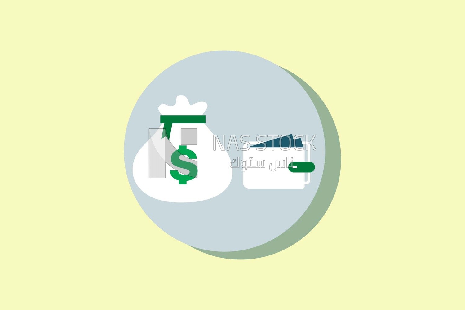Bag of money beside wallet, icons and templates, vector illustrator