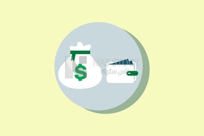 Bag of money beside wallet, icons and templates, vector illustrator