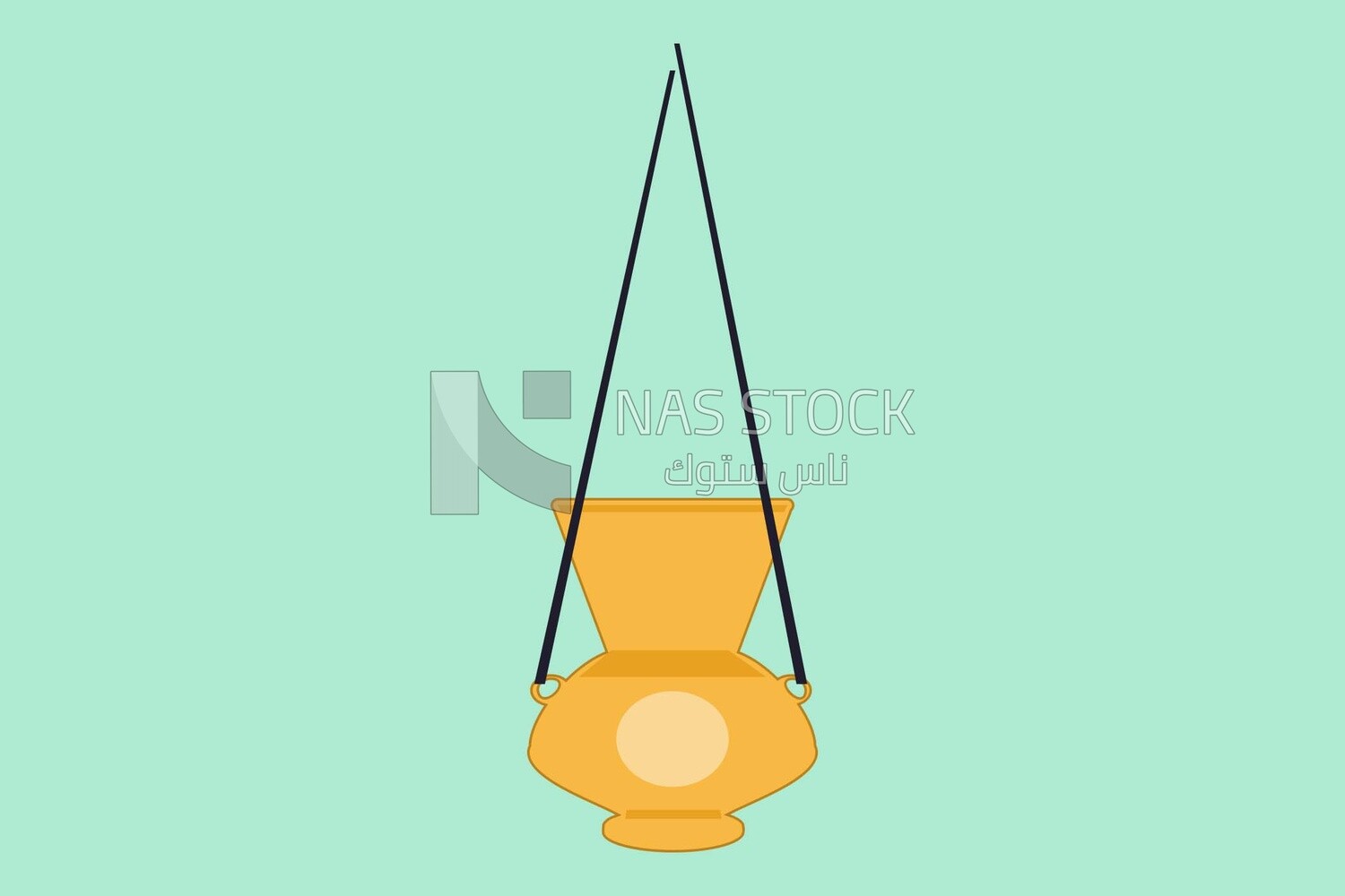 Golden Islamic Hanging Lanterns, icons and templates, vector illustrator