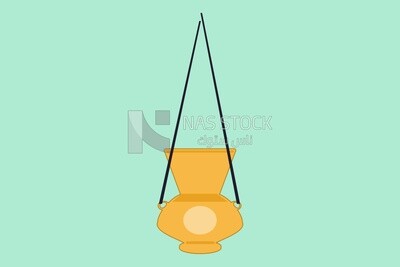 Golden Islamic Hanging Lanterns, icons and templates, vector illustrator