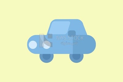 Blue car, icons and templates, vector illustrator