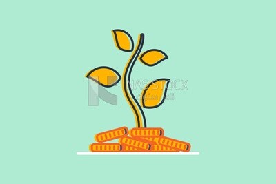 Coins in a flower shape, icons and templates, vector illustrator