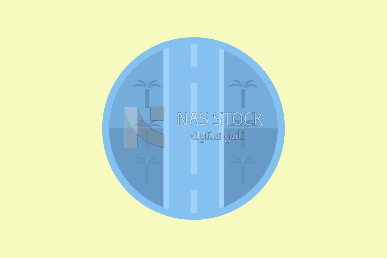 Blue palm tree, icons and templates, vector illustrator