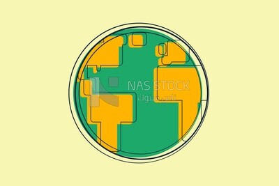 The globe, icons and templates, vector illustrator