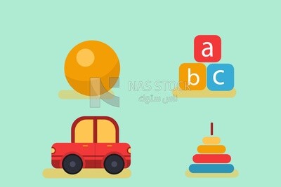 Baby toys, icons and templates, vector illustrator