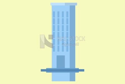 Blue building, icons and templates, vector illustrator