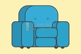 Blue chair, icons and templates, vector illustrator