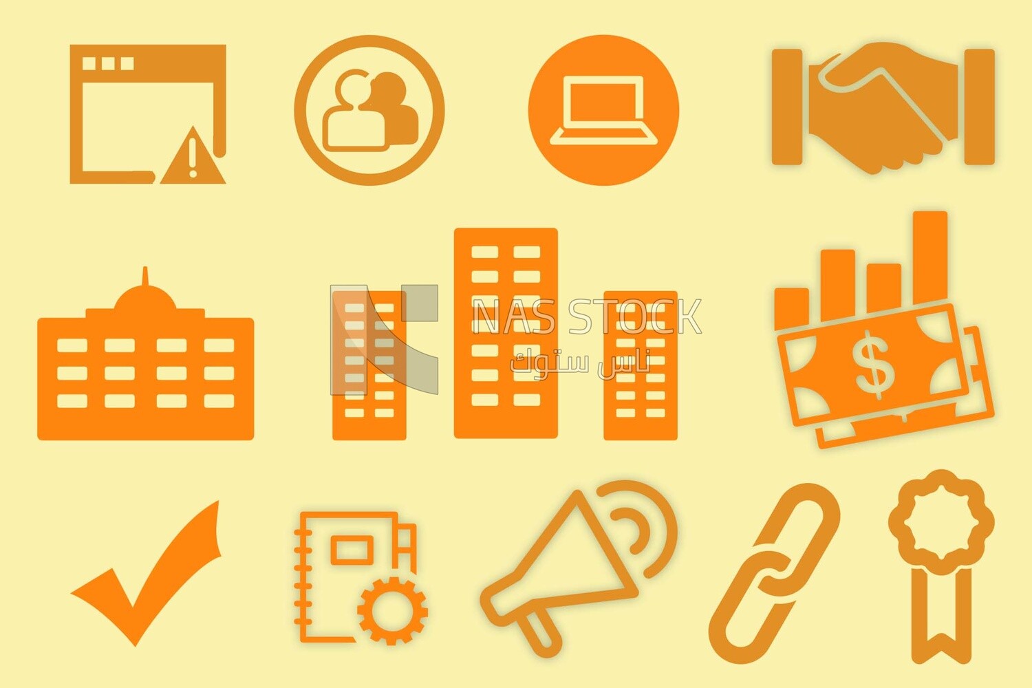 Different icons on the same background, icons and templates, vector illustrator