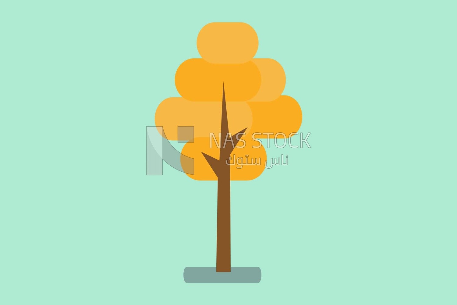 Yellow tree, icons and templates, vector illustrator