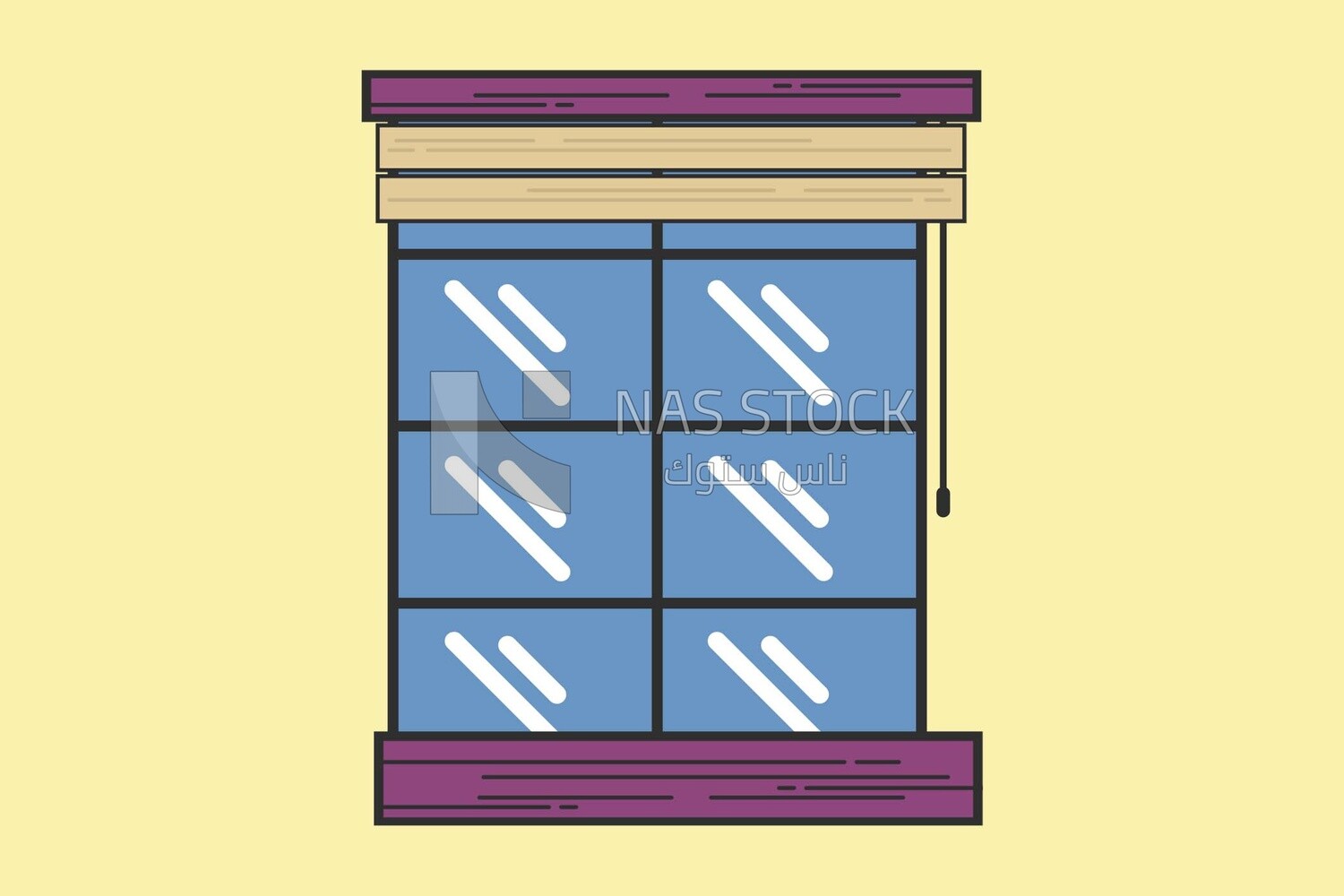 Window with curtains, icons and templates, vector illustrator