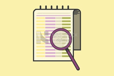 Calendar icon with magnifying glasses, icons and templates, vector illustrator