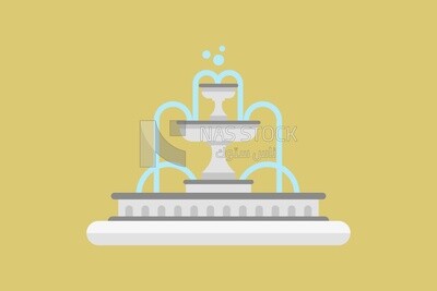 Fountain, icons and templates, vector illustrator