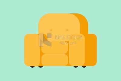 Yellow chair, icons and templates, vector illustrator