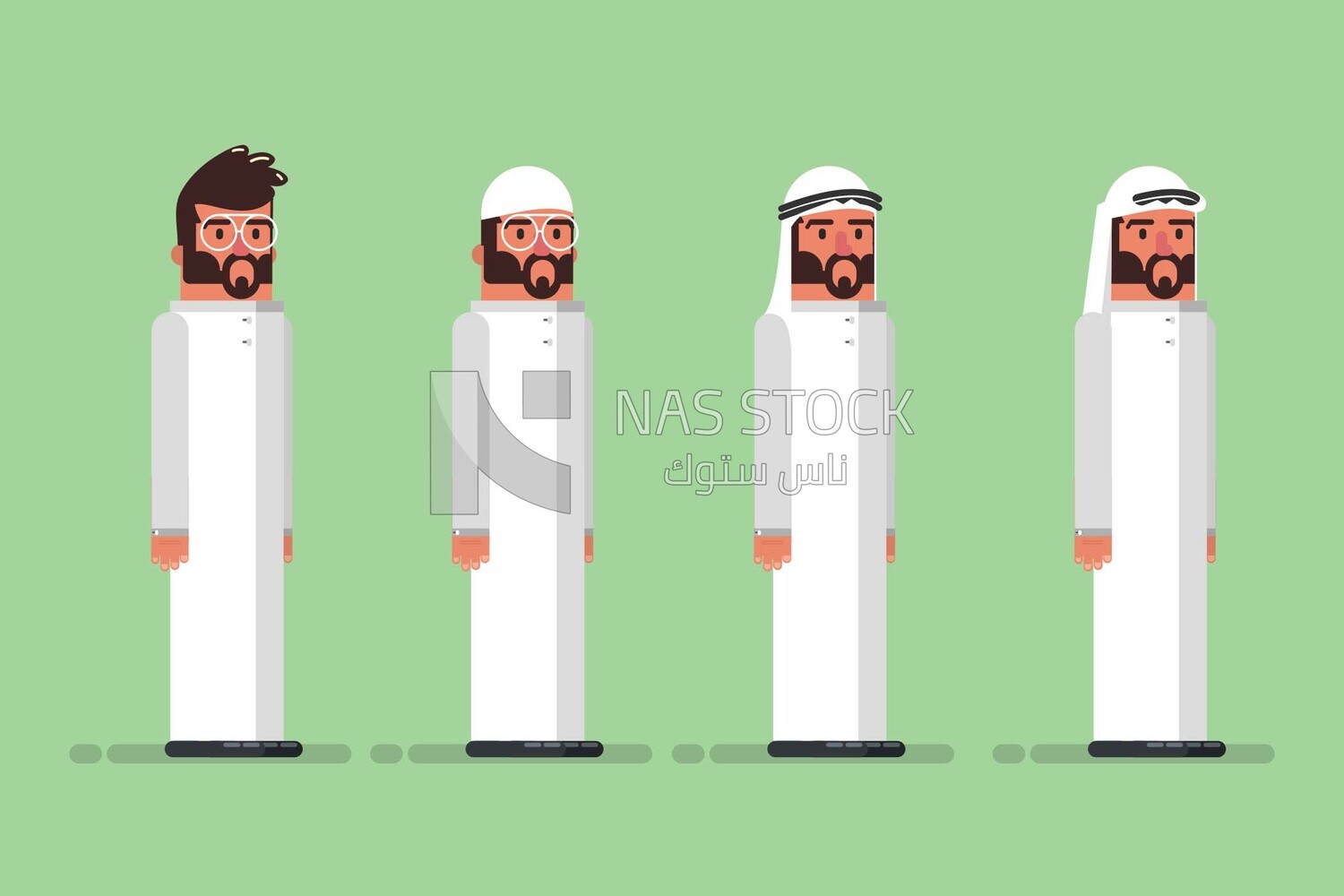 Characters of men, icons and templates, vector illustrator