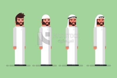Characters of men, icons and templates, vector illustrator