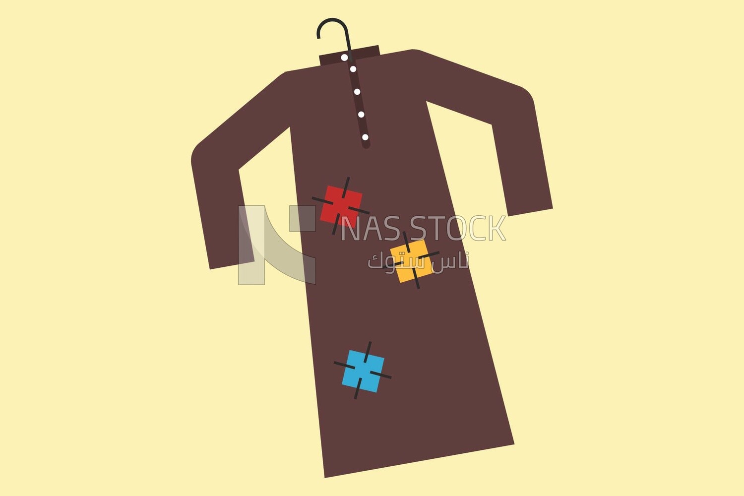 Old brown jilbab, icons and templates, vector illustrator