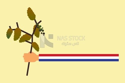 Hand holding a tree, icons and templates, vector illustrator