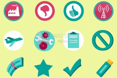 Different icons on the same background, icons and templates, vector illustrator