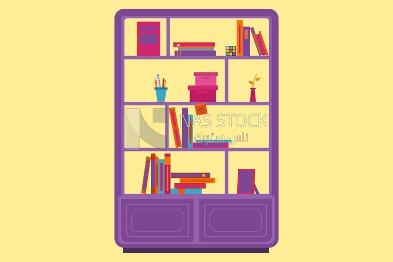 Cupboard with documents, icons and templates, vector illustrator