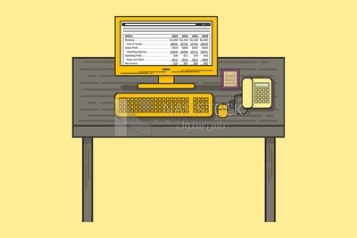 Computer screen, icons and templates, vector illustrator