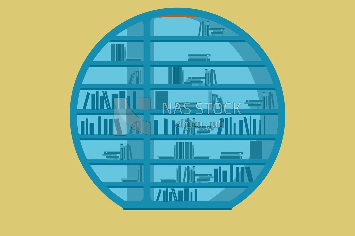 Shelf with books on it, graphics, icons, vector illustrator.